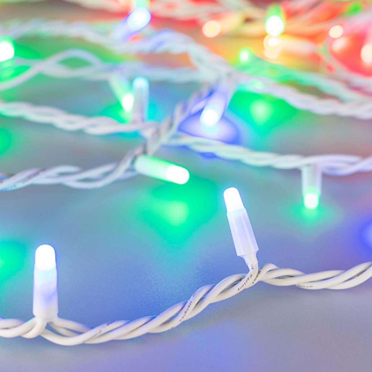 Уличная светодиодная гирлянда Ardecoled нить 24V разноцветная ARD-String-Pro-10000-White-95Led-Milk-Live RGBW-DMX 031757